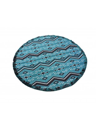 Jacquard teal rug
